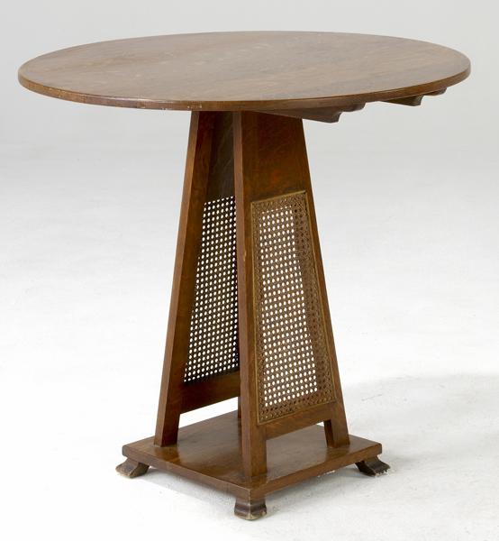 Appraisal: STICKLEY BROS Tilt-top side table with tapering trapezoidal base and