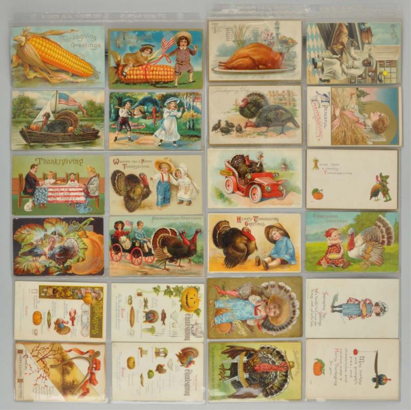 Appraisal: Lot Of Thanksgiving Postcards This lot includes twenty four Thanksgiving