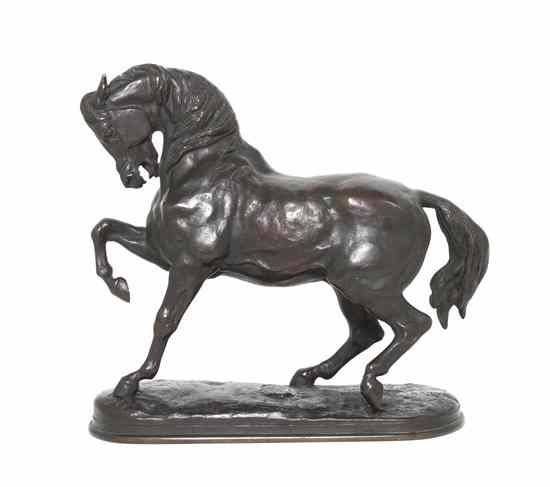 Appraisal: A French Bronze Animalier Figure Antoine-Louis Barye French - Cheval