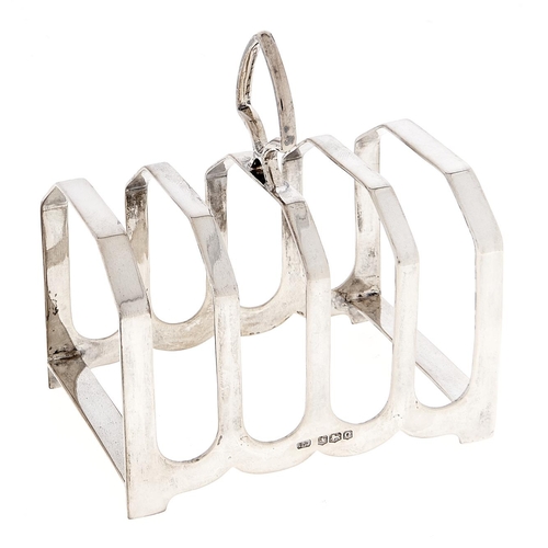 Appraisal: A George V five hoop silver toast rack mm l