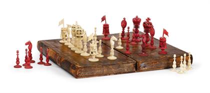 Appraisal: Chinese elephant ivory chess set canton late th century Of