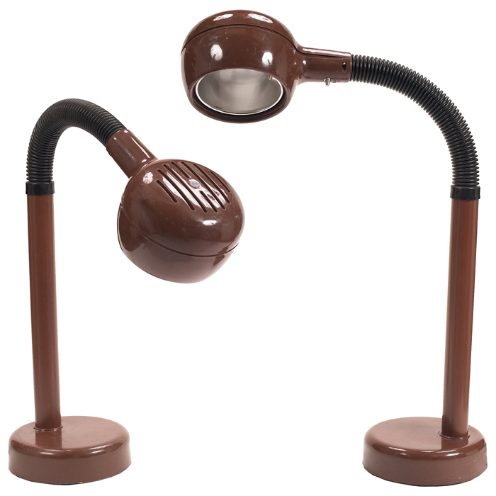 Appraisal: Fagerhults table lamps pair Sweden brown plastic forms with articulated