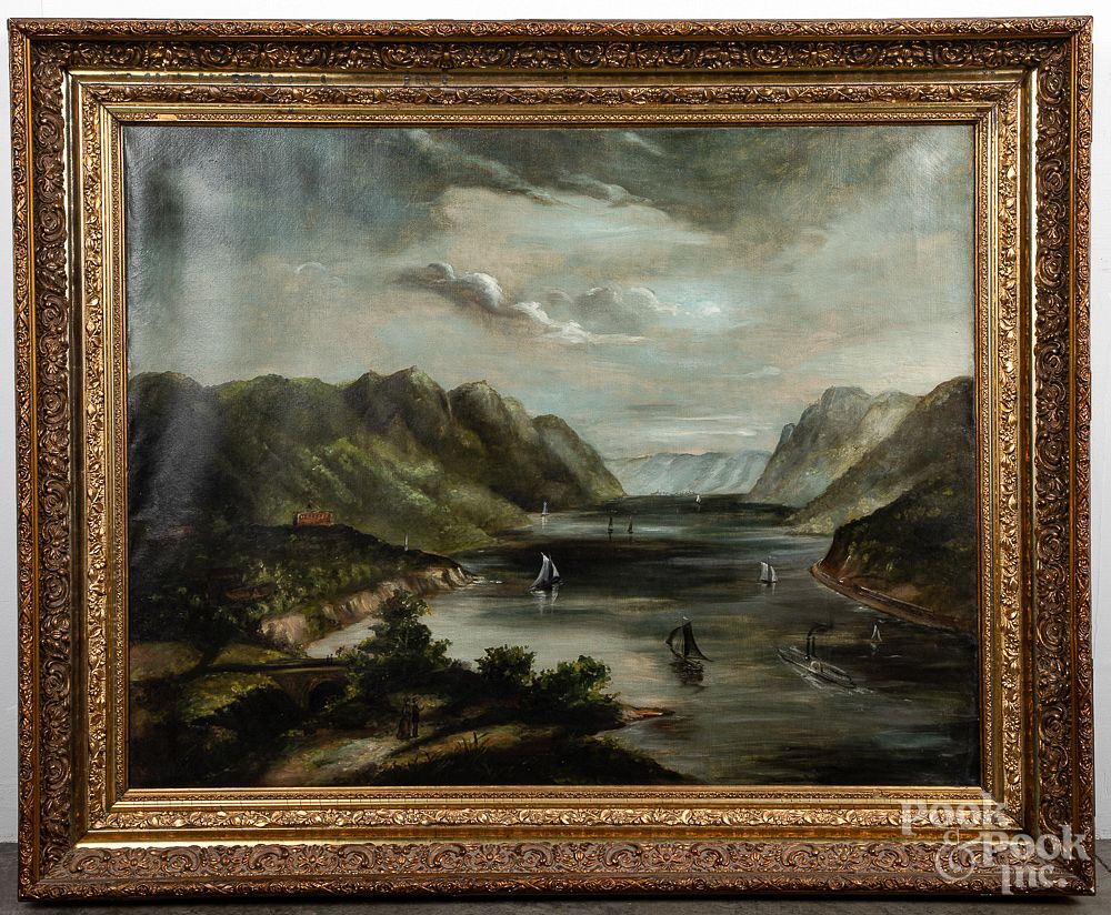 Appraisal: Oil on canvas Hudson River at West Point Oil on