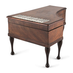 Appraisal: A Regency Mahogany Piano-Form Sewing and Music Box th Century