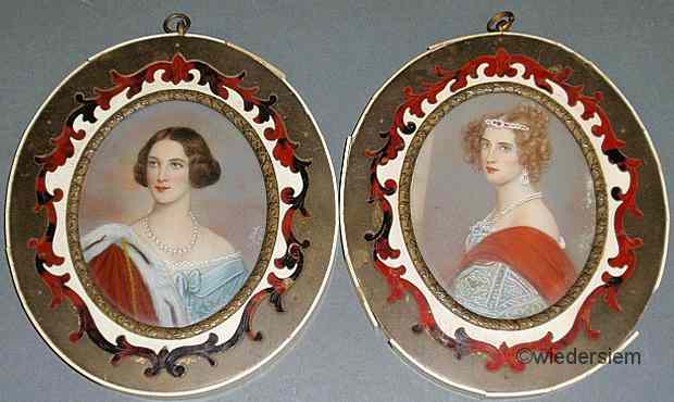 Appraisal: Pair of Continental oval miniature portraits on ivory th c