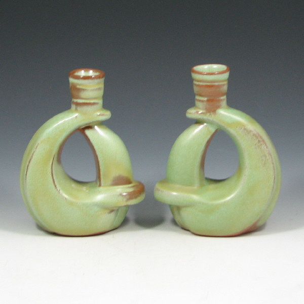 Appraisal: Frankoma Candleholders - Mint Pair of Frankoma candleholders Marked Frankoma