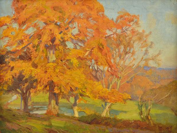 Appraisal: HANS HEYSEN - Autumn in Surrey circa oil on canvas