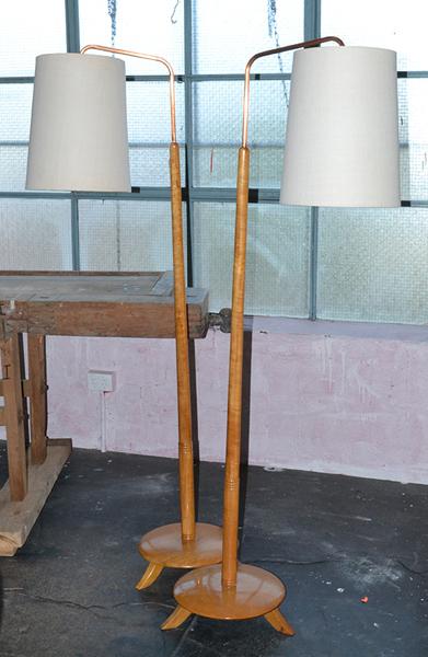 Appraisal: PAIR OF STANDARD LAMPS WITH SHADESMANUFACTURED BY DECRO PTY LTD