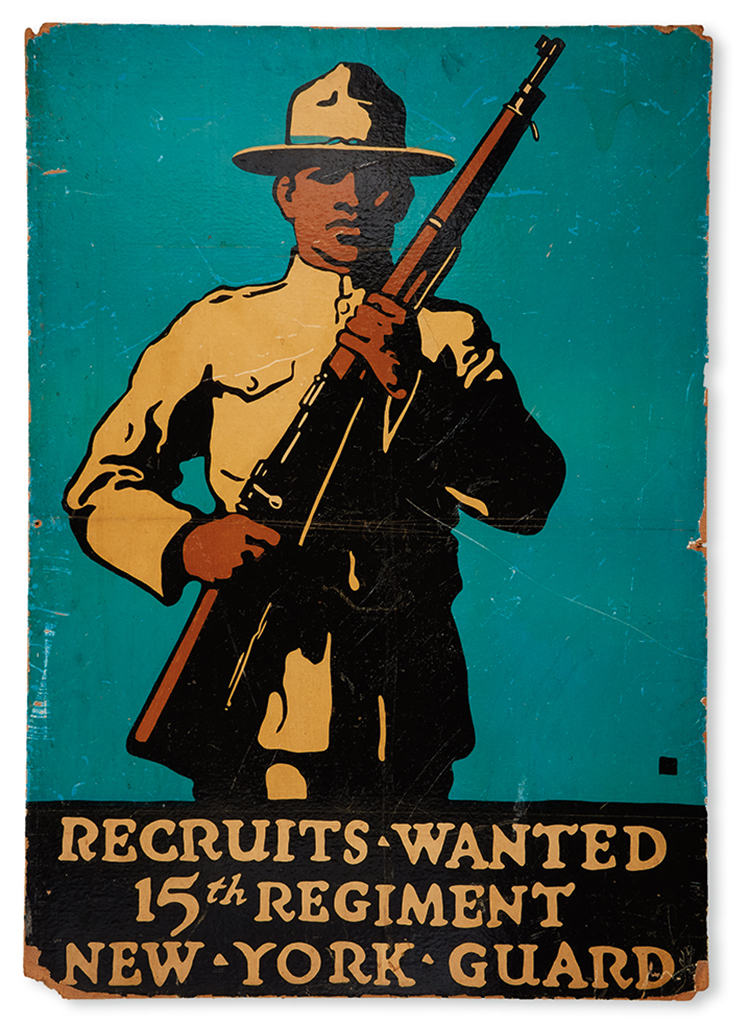 Appraisal: THE HARLEM HELL FIGHTERS MILITARY--WORLD WAR I Recruits Wanted th