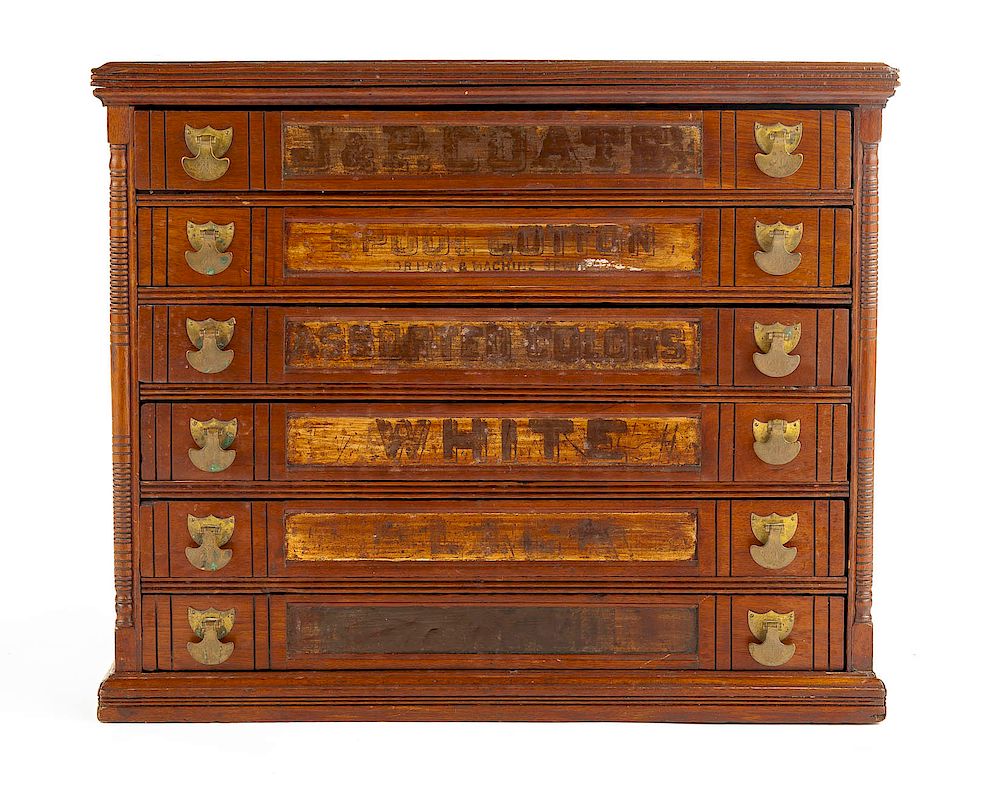 Appraisal: Late Victorian J P Coats Spool Cabinet DESCRIPTION Late Victorian