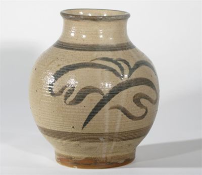 Appraisal: A stoneware vase by Philip S Wadsworth painted with a