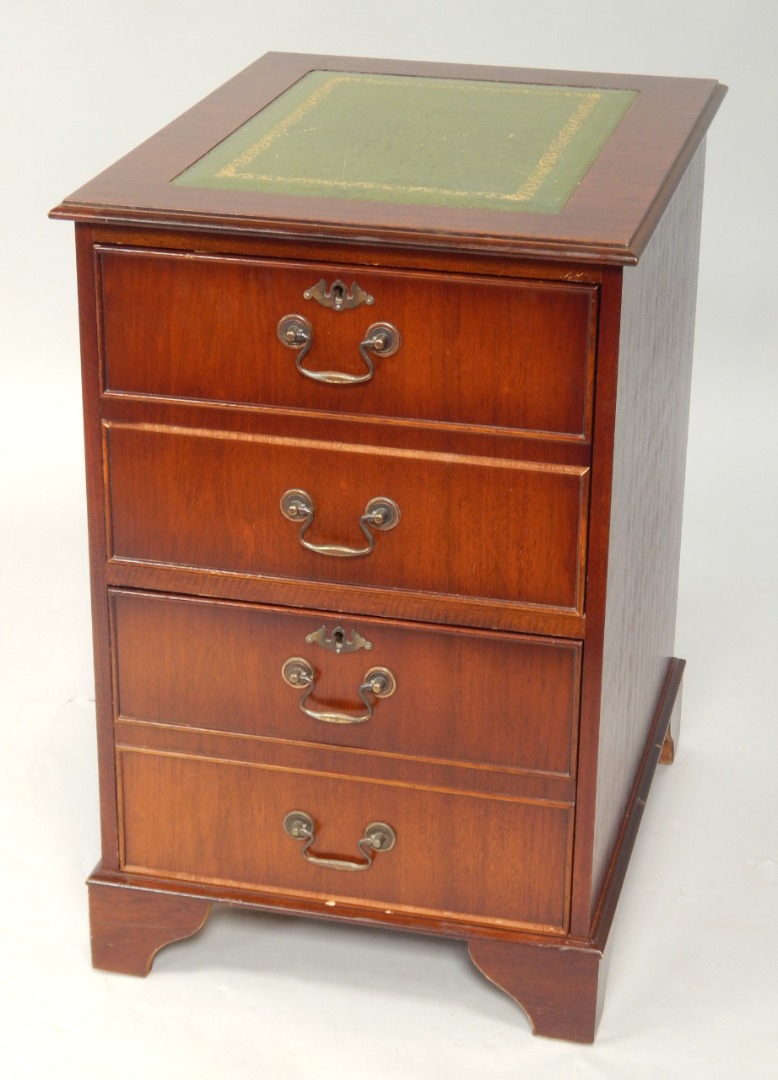 Appraisal: A Georgian style reproduction mahogany two drawer filing cabinet with