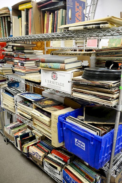 Appraisal: Nineteen boxes of books four boxes of records box of