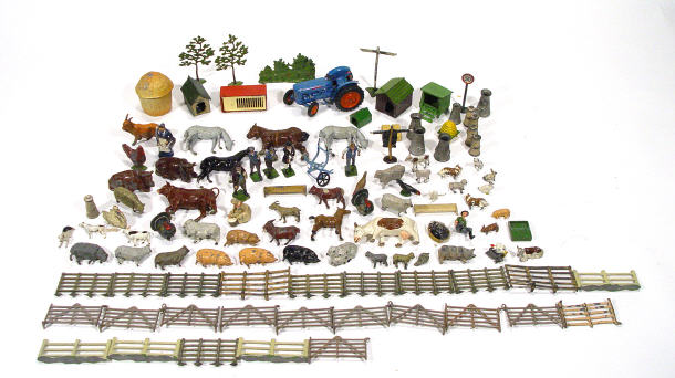 Appraisal: Collection of painted Britains lead farmyard animals and accessories including