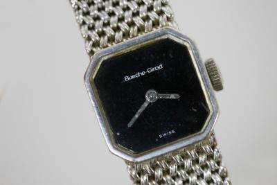 Appraisal: A lady's Bueche Girod wristwatch with canted square black dial