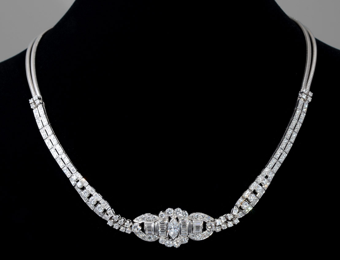 Appraisal: CT DIAMOND NECKLACE K white gold necklace of diamonds One