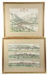 Appraisal: HANDCOLORED ENGRAVINGS - th c Topographical and Schematic Views of