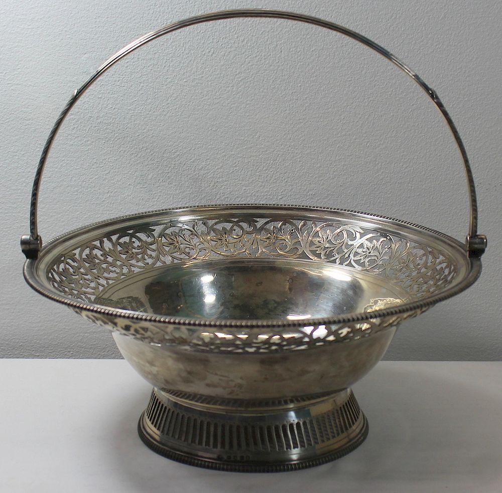 Appraisal: SILVER King George III English Silver Basket Early th century