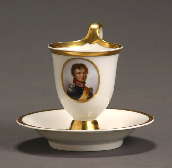 Appraisal: Berlin Porcelain Portrait Cup and Saucer - The cup having