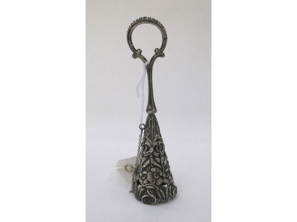 Appraisal: Embossed white metal posy holder