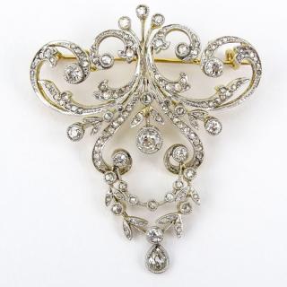 Appraisal: Approx Carat TW Diamond and Karat Yellow Gold Pendant Brooch