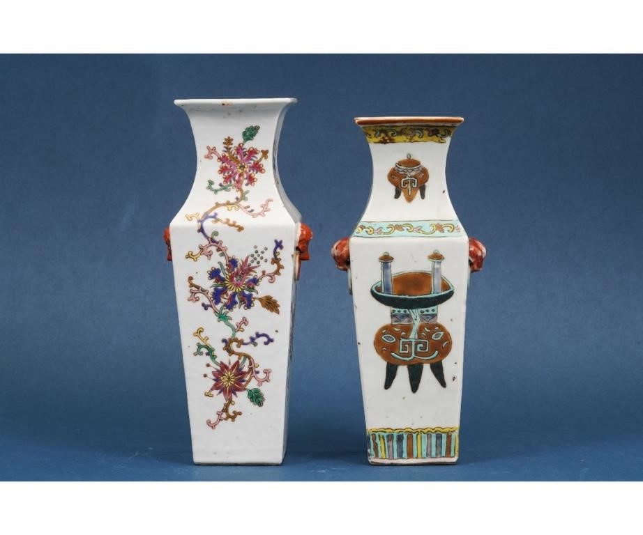 Appraisal: Two similar Chinese porcelain vases th c each signed Tallest