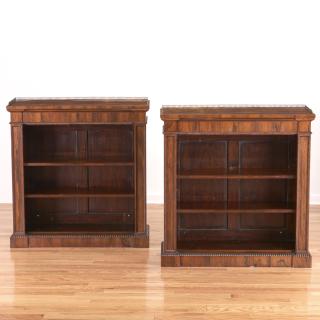 Appraisal: Pair Regency style brass mounted bookcases Pair Regency style brass