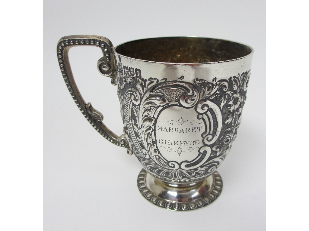 Appraisal: An Edwardian silver christening mug by George Edward Sons of