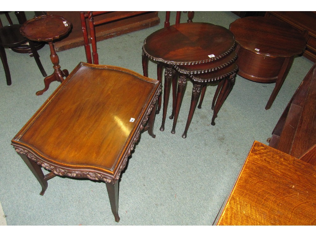 Appraisal: Mahogany nest of three tables occasional table and a mahogany