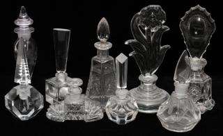 Appraisal: CRYSTAL AND GLASS PERFUME AND COLOGNE BOTTLES CRYSTAL AND GLASS