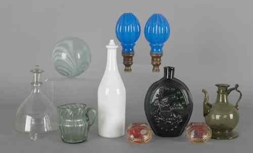 Appraisal: Collection of glass to include a pair of Sandwich curtain