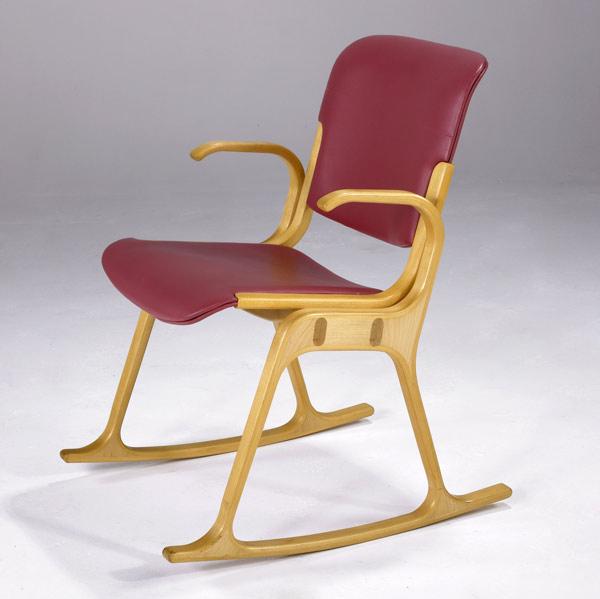 Appraisal: LEIF BLODEE KEENER-BLODEE Rocking chair in laminated birch and upholstered