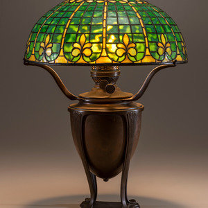 Appraisal: Tiffany Studios American Early th Century Fleur-de-Lis Table Lamp glass