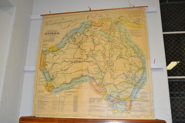 Appraisal: A LARGE VINTAGE AUSTRALIAN MAP OF LAND AND SEA A