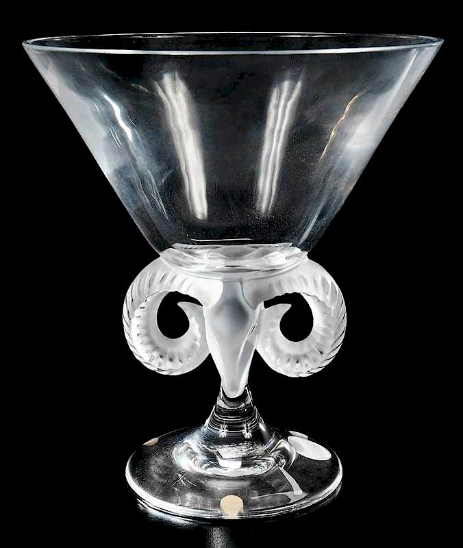 Appraisal: Lalique Aries Glass Bowl engraved Lalique France and Made in