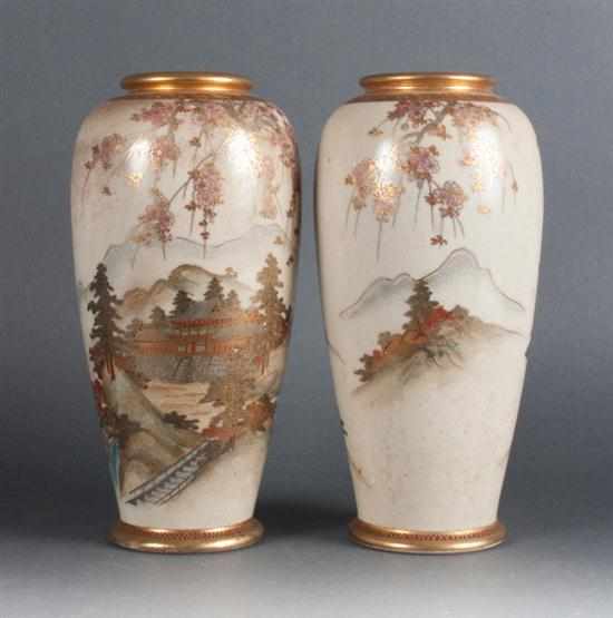 Appraisal: Pair Satsuma vases Estimate - Comments added - - in