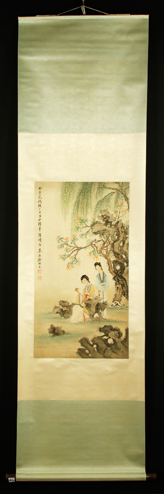 Appraisal: - Chinese Scroll W C Scroll watercolor painting China of