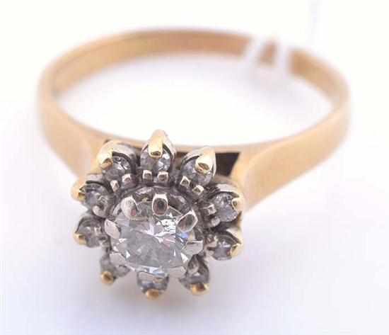 Appraisal: A DIAMOND CLUSTER RING CENTRE STONE APPROXIMATELY CTS IN CT