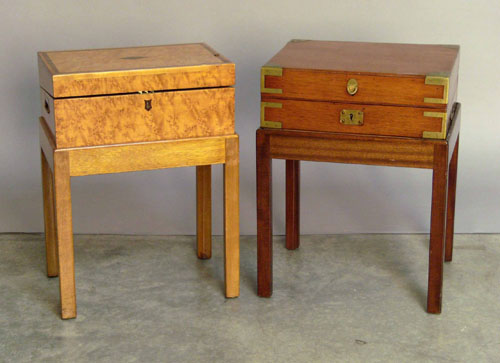 Appraisal: Birdseye maple mounted humidor h w together with a mahogany