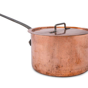 Appraisal: An American Copper Sauce Pot with Cover Joseph Heinrichs New