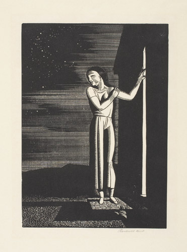 Appraisal: ROCKWELL KENT Starry Night Wood engraving x mm x inches