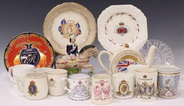 Appraisal: lot of English royal commemorative tableware th- th c comprising