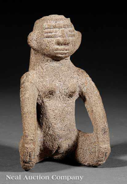 Appraisal: A Pre-Columbian Stone Female Figure c - Costa Rica porous