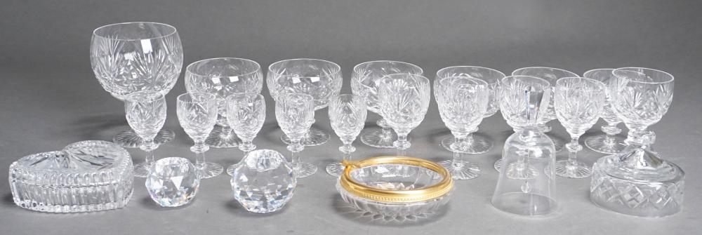 Appraisal: GROUP OF CRYSTAL STEM GLASSES TWO SWAROVSKI CANDLE HOLDERS A