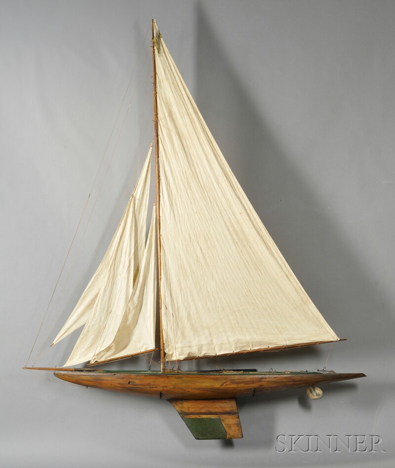 Appraisal: Pond Boat late th early th century with cotton sails