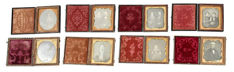 Appraisal: Eight Assorted Daguerreotypes subjects unknown each sixth plate in full