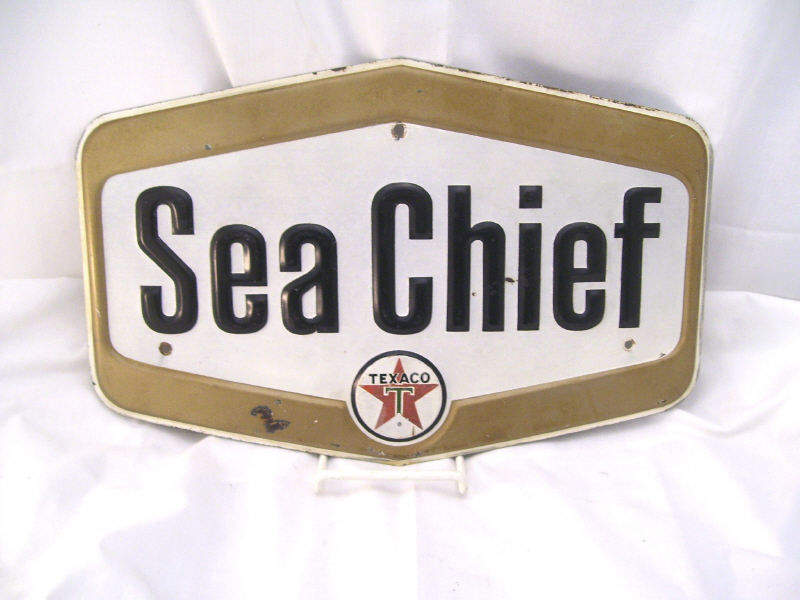 Appraisal: Sea Chief Texaco Tin Advertisng Sign Tin advertising sign Measures