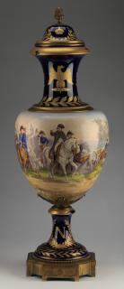 Appraisal: Sevres style Napoleonic porcelain vase h Oversized Sevres style gilt