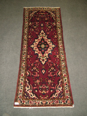 Appraisal: A Hamadan medallion runner x cm and a Mahal rug