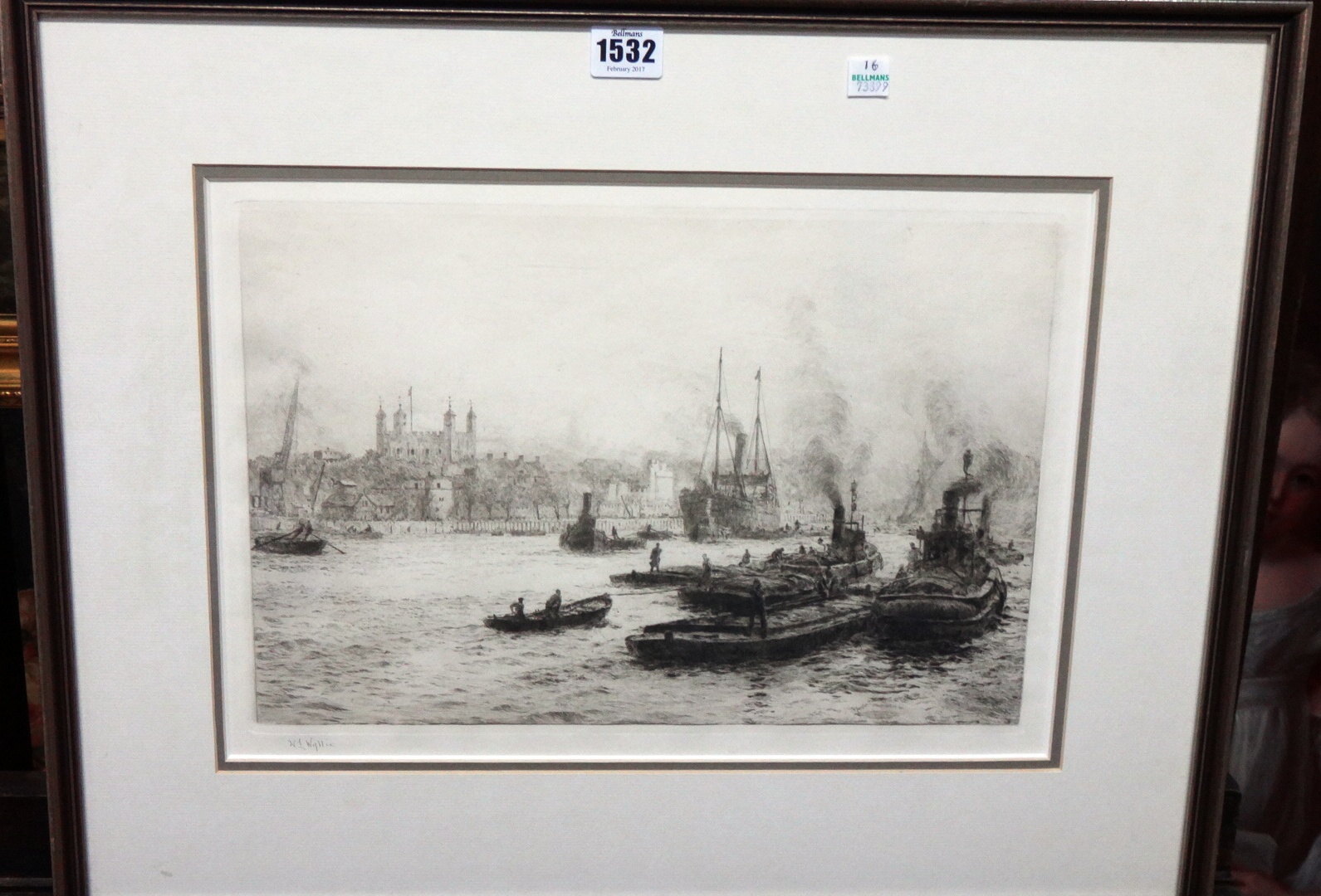 Appraisal: William Lionel Wyllie - The Pool of London etching with